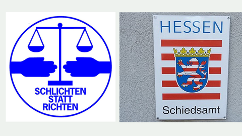 Logo Schiedsamt und Schild Schiedsamt