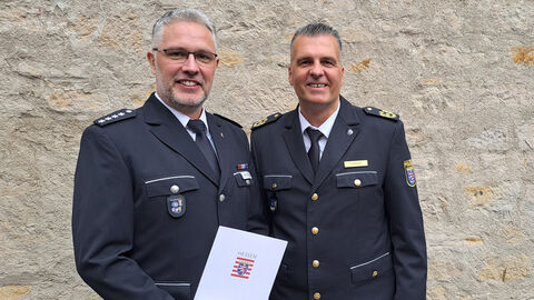 André Förster und Polizeivizepräsident Dirk Fornoff
