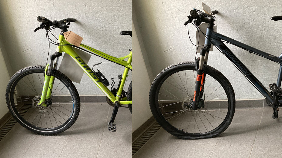 Zwei Fahrräder - Ghost, grün | Bergamont, grau